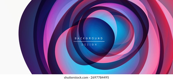 Camadas de balanço abstrato, cores vibrantes. A composição dinâmica cria impacto visual futurista. Elementos de design sugerem movimento, profundidade.