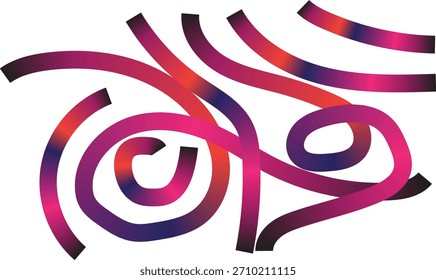 Abstract swirling lines with a gradient of pink, purple, and orange on a white background, evoking a sense of movement and energy.