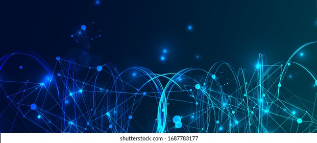 Líneas giratorias abstractas con efecto plexus. Composición geométrica futurista. Fondo para trabajos de diseño.
