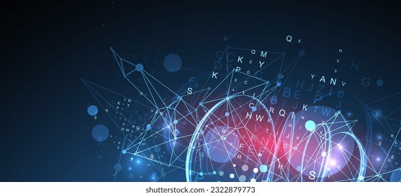 Abstract swirling  lines with plexus effect. Futuristic geometric composition. Background for design works.