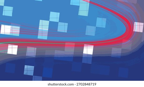 Abstract swirling motion graphics with vibrant colors and square elements for background, Abstracts Twirl Blink Square, Stock royalty.