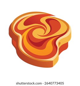 Abstract Swirling Orange and Red Toast Vector Graphic