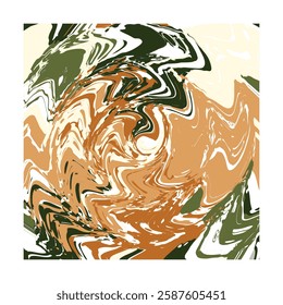 abstract swirling pattern with earthy tones, including shades of brown, beige, olive green, and white