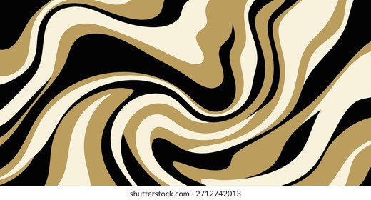 Padrão de redemoinho abstrato com linhas de fluxo orgânico nas cores bege, preto e creme, criando uma textura visual fluida e dinâmica