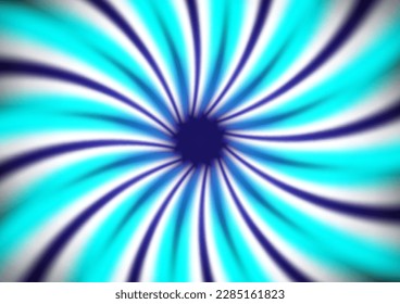 Abstract swirling radial pattern background of green, white and blue stripes. Helix sunburst vector background