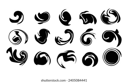 abstract swirling shape brush cycle circle element design