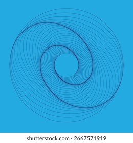 Abstract Swirling Vortex Lines on a Blue Background