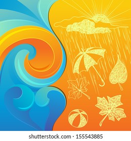 Abstract Swirls Background and the Autumn Weather  Clip-art