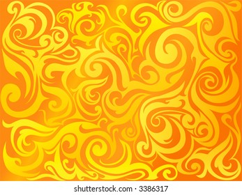 Abstract swirls in gold