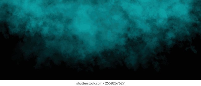 Abstract Swirls of Teal Mist Fading into Darkness, Perfect for Adding a Touch of Mystery to Any Design or Artwork
