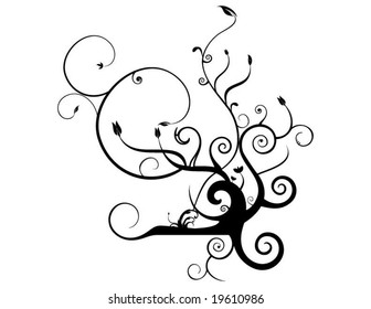 abstract swirly floral vector design