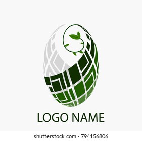 Abstract swirly illustration logo design