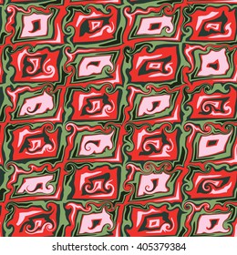 Abstract swirly ornaments - vector seamless pattern