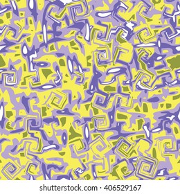 Abstract swirly ornaments - vector seamless pattern
