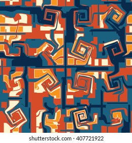 Abstract swirly ornaments - vector seamless pattern