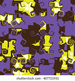 Abstract swirly ornaments - vector seamless pattern