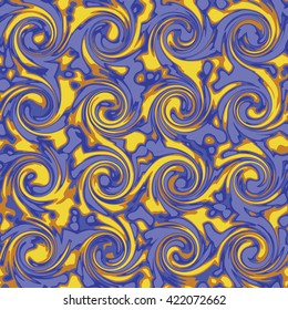 Abstract swirly ornaments - vector seamless pattern
