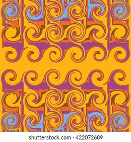 Abstract swirly ornaments - vector seamless pattern