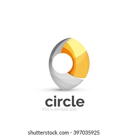Abstract swirly round logo template. Vector illustration