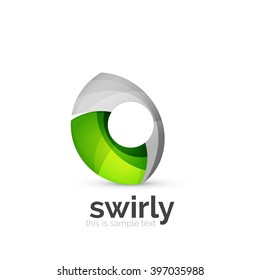 Abstract swirly round logo template. Vector illustration