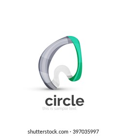 Abstract swirly round logo template. Vector illustration