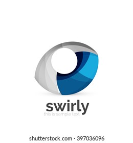 Abstract swirly round logo template. Vector illustration