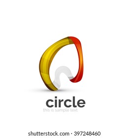 Abstract swirly round logo template. Vector illustration