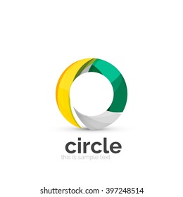 Abstract swirly round logo template. Vector illustration
