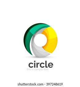 Abstract swirly round logo template. Vector illustration