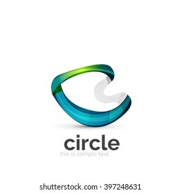 Resumen de la plantilla de logotipo redondeado rápidamente. Ilustración del vector