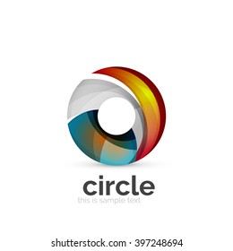 Abstract swirly round logo template. Vector illustration
