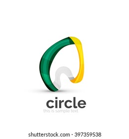 Abstract swirly round logo template. Vector illustration