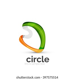 Abstract swirly round logo template. Vector illustration