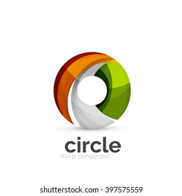 Abstract swirly round logo template. Vector illustration