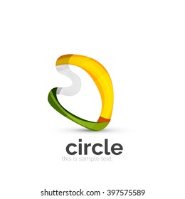 Abstract swirly round logo template. Vector illustration