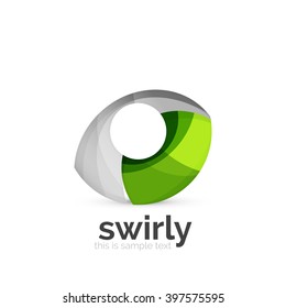 Abstract swirly round logo template. Vector illustration