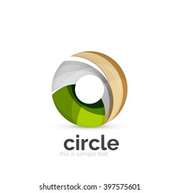 Abstract swirly round logo template. Vector illustration