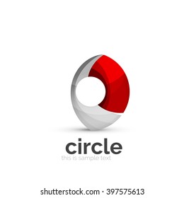 Abstract swirly round logo template. Vector illustration