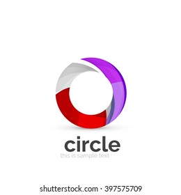 Abstract swirly round logo template. Vector illustration