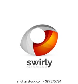 Abstract swirly round logo template. Vector illustration
