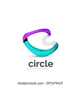 Abstract swirly round logo template. Vector illustration