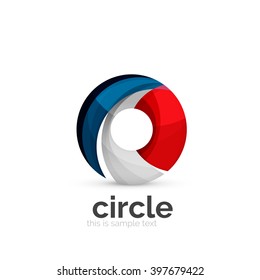 Abstract swirly round logo template. Vector illustration