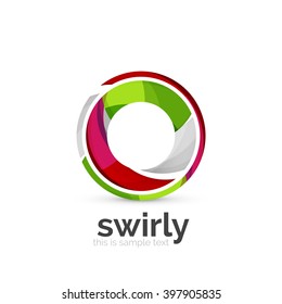 Resumen de la plantilla de logotipo redondeado rápidamente. Ilustración del vector