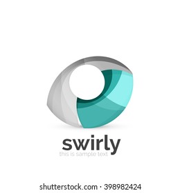 Abstract swirly round logo template. Vector illustration
