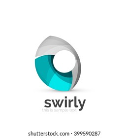 Abstract swirly round logo template. Vector illustration