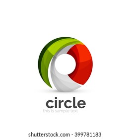 Abstract swirly round logo template. Vector illustration