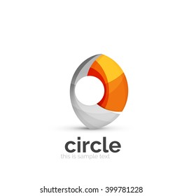 Abstract swirly round logo template. Vector illustration