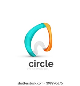 Abstract swirly round logo template. Vector illustration