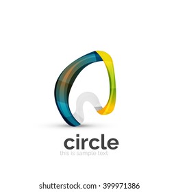 Abstract swirly round logo template. Vector illustration