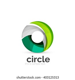 Abstract swirly round logo template. Vector illustration